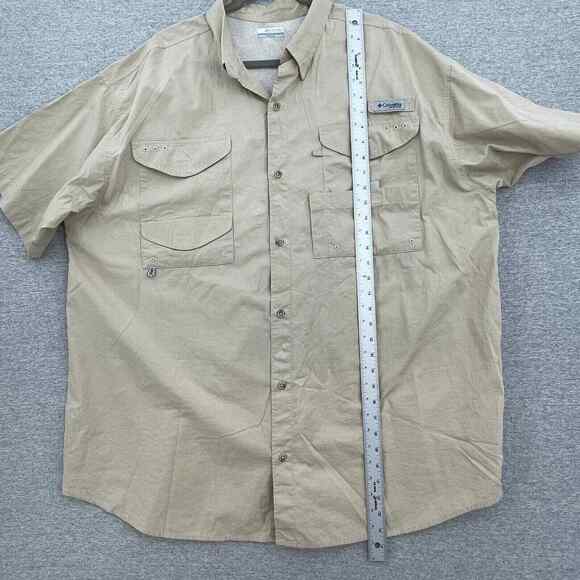 Columbia Shirt Mens 2XL Button Up Tan Short Sleeve Vented Fishing Hiking Outdoor - Picture 10 of 12